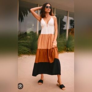 Anthropologie 3x The Raya Colorblock Maxi Dress